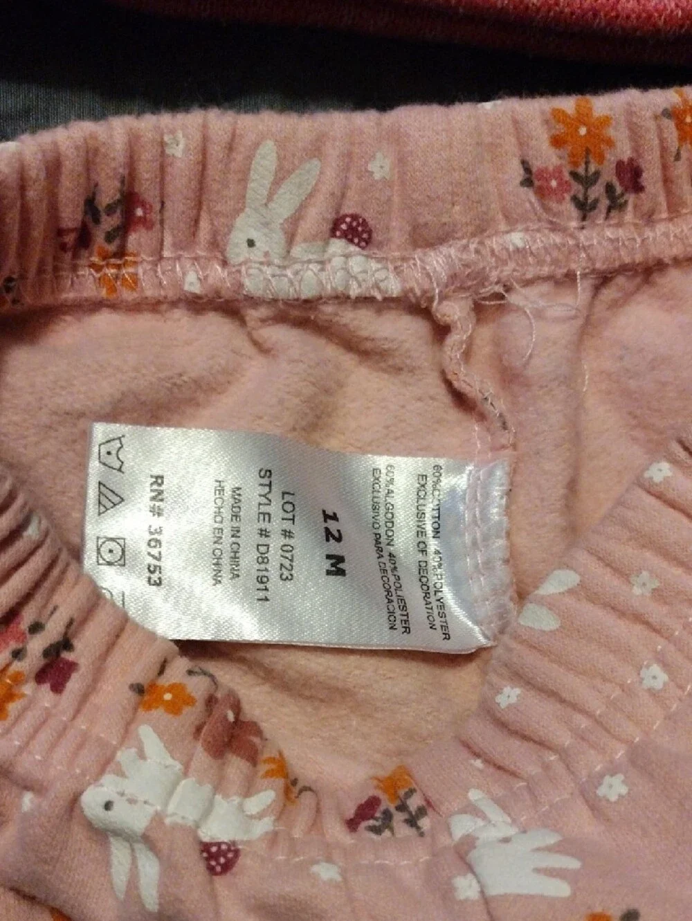 Girls Pink Bunny Two-Piece Set with Sherpa Cuff Top